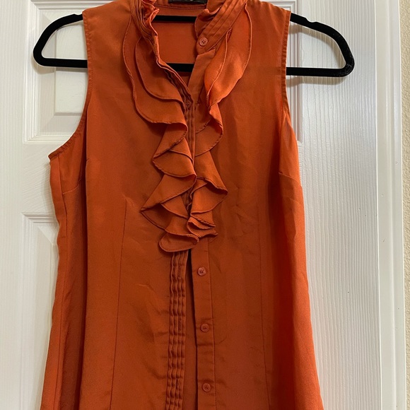 Rust Ruffle Shirt - Picture 2 of 3